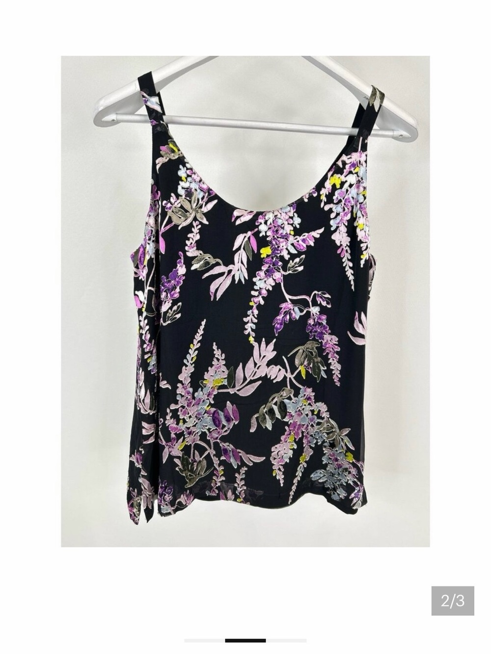 White House Black Market Satin Black Slip Tank Size S